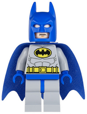Batman - Light Bluish Gray Suit with Yellow Belt and Crest, Blue Mask and Cape – СУПЕР ГЕРОИ