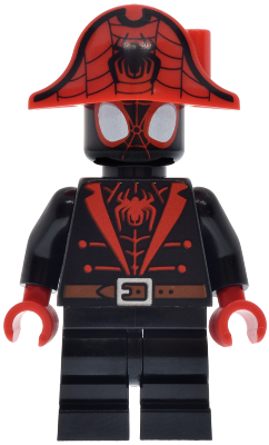 Spider-Man (Miles 'Spin' Morales) - Black Medium Legs, Red Spider Log, Pirate Hat – СУПЕР ГЕРОИ
