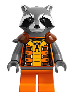 Rocket Raccoon - Orange and Reddish Brown Outfit, Dark Bluish Gray Head – СУПЕР ГЕРОИ