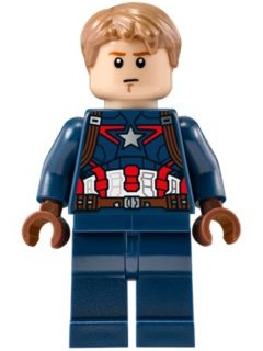 Captain America - Dark Blue Suit, Reddish Brown Hands, Hair, Dark Orange Eyebrows – СУПЕР ГЕРОИ