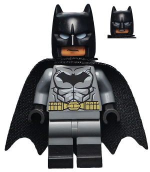 Batman - Dark Bluish Gray Suit, Gold Belt, Black Hands, Spongy Cape, Black Boots – СУПЕР ГЕРОИ