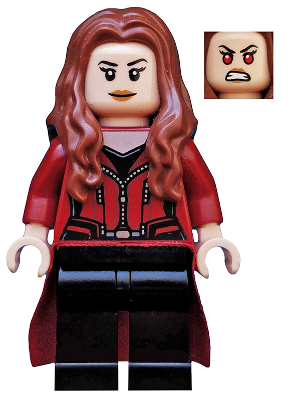 The Scarlet Witch (Wanda Maximoff) - Plain Black Legs, Reddish Brown Hair, Dark Red Cloth Skirt – СУПЕР ГЕРОИ