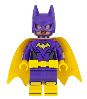Batgirl (Medium Nougat) - Minifigure, Yellow Cape, Wink and Open Mouth Smile / Angry – СУПЕР ГЕРОИ