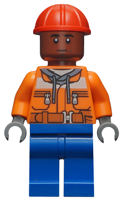 Dock Worker - Male, Orange Safety Jacket, Reflective Stripe, Sand Blue Hoodie, Blue Legs, Red Construction Helmet, Reddish Brown Head – СУПЕР ГЕРОИ