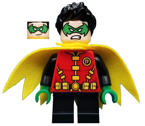 Robin - Green Mask and Hands, Black Short Legs, Yellow Scalloped Cape – СУПЕР ГЕРОИ
