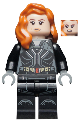 Black Widow - Black Jumpsuit, Dark Orange Mid-Length Hair, Printed Legs, Dark Bluish Gray Hands – СУПЕР ГЕРОИ
