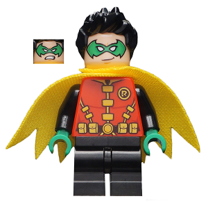 Robin - Green Mask and Hands, Black Medium Legs, Yellow Scalloped Cape – СУПЕР ГЕРОИ