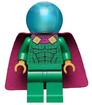 Mysterio - Light Bluish Gray Head, Satin Trans-Light Blue Helmet, Single Hole Cape – СУПЕР ГЕРОИ