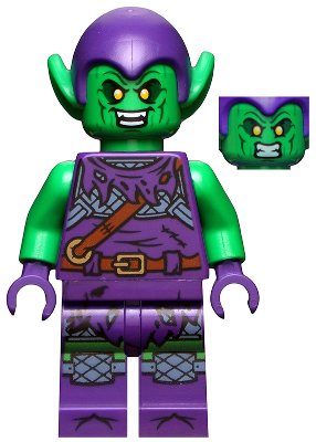 Green Goblin - Bright Green Skin, Dark Purple Outfit, Small Yellow Eyes, Printed Legs – СУПЕР ГЕРОИ