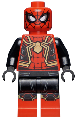 Spider-Man - Black and Red Suit, Large Gold Spider, Gold Knee Trim (Integrated Suit) – СУПЕР ГЕРОИ