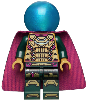 Mysterio - Magenta Trim, Dark Azure Head, Satin Trans-Light Blue Helmet, Single Hole Cape – СУПЕР ГЕРОИ