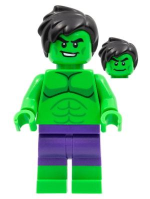 Hulk - Minifigure, Dark Purple Pants, Short Tousled Hair – СУПЕР ГЕРОИ