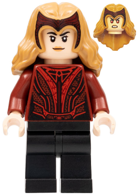 The Scarlet Witch (Wanda Maximoff) - Plain Black Legs, Medium Nougat Hair with Tiara – СУПЕР ГЕРОИ