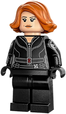 Black Widow - Black Jumpsuit, Dark Orange Short Hair, Plain Legs, Printed Arms – СУПЕР ГЕРОИ