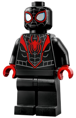 Spider-Man (Miles Morales) - Dark Bluish Gray Webbing on Head, Red Hands – СУПЕР ГЕРОИ