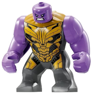 Thanos - Large Figure, Medium Lavender Arms Plain, Dark Bluish Gray Outfit with Gold Armor, Angry – СУПЕР ГЕРОИ