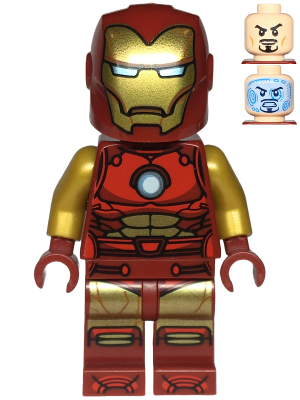Iron Man - Dark Red and Gold Armor, Round Arc Reactor, Pearl Gold Arms, One Piece Helmet – СУПЕР ГЕРОИ