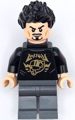 Tony Stark - Black Shirt with Gold Helmet, Pin Holder on Back – СУПЕР ГЕРОИ
