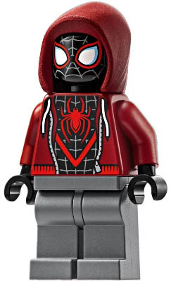 Spider-Man (Miles Morales) - Dark Red Hood, Dark Bluish Gray Legs – СУПЕР ГЕРОИ