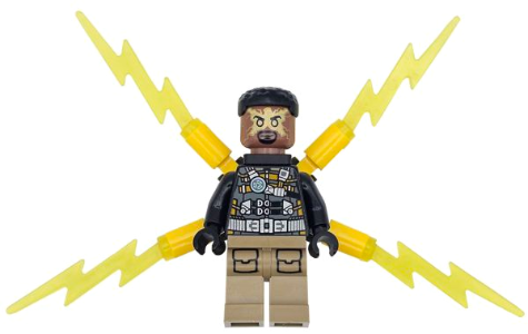 Electro - Black and Dark Tan Outfit, Medium Brown Head, Small Electricity Wings – СУПЕР ГЕРОИ