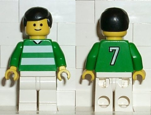 Soccer Player - Green and White Team with Number 7 on Back – СПОРТ