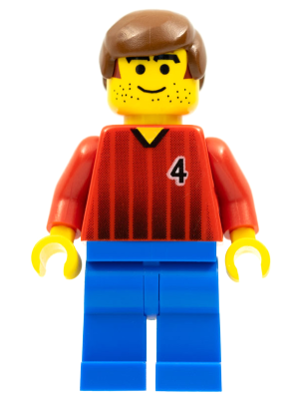Soccer Player - Red and Blue Team with Number 4 – СПОРТ