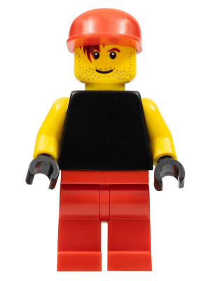 Plain Black Torso with Yellow Arms, Black Hands, Red Legs, Red Cap (Soccer Goalie) – СПОРТ