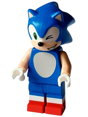 Sonic the Hedgehog - Light Nougat Face and Arms, Winking, Open Mouth Smile to Left – ТАРАЛЕЖЪТ СОНИК