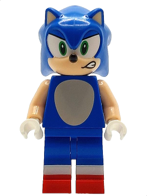 Sonic the Hedgehog - Light Nougat Face and Arms, Open Mouth Smirk to Left – ТАРАЛЕЖЪТ СОНИК
