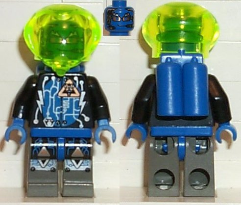 Insectoids Zotaxian Alien - Male, Black and Blue with Silver Circuits, with Air Tanks (Captain Wizer / Captain Zec) – КОСМОС