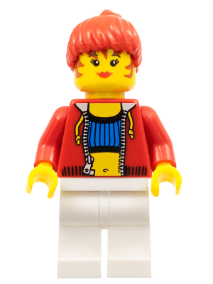 Female with Crop Top and Navel Pattern - LEGO Logo on Back, Red Hair – СТУДИО