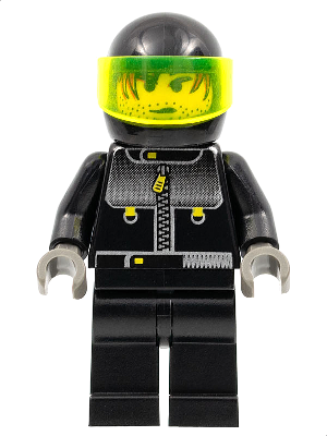 Male Actor 3, Driver, Black Helmet, Trans-Neon Green Visor – СТУДИО