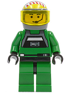 Rebel Pilot A-wing - Yellow Head, Trans-Yellow Visor, Green Jumpsuit – СТАР УОРС