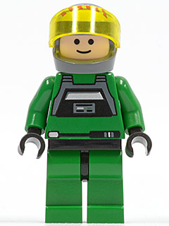 Rebel Pilot A-wing - Light Nougat Head, Trans-Yellow Visor, Green Jumpsuit – СТАР УОРС