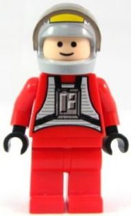 Rebel Pilot B-wing - Light Nougat Head, Light Bluish Gray Helmet, Trans-Brown Visor, Red Flight Suit – СТАР УОРС