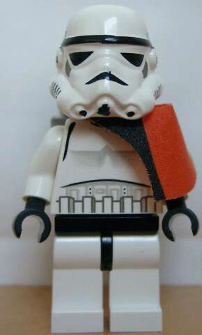 Sandtrooper - Orange Pauldron (Solid), No Survival Backpack, No Dirt Stains, Helmet with Solid Mouth Pattern and Solid Black Head – СТАР УОРС