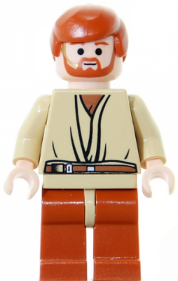 Obi-Wan Kenobi - Light Nougat, Dark Orange Hair and Legs, Gold Headset – СТАР УОРС