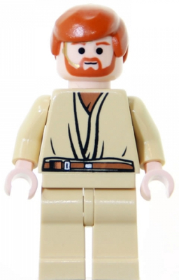 Obi-Wan Kenobi - Light Nougat, Dark Orange Hair, Tan Legs, Gold Headset – СТАР УОРС