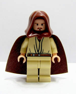 Qui-Gon Jinn - Light Nougat Head with Black Chin Dimple, Brown Hood and Cape – СТАР УОРС
