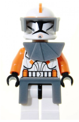 Clone Trooper Commander Cody, 212th Attack Battalion (Phase 1) - Dark Bluish Gray Visor, Pauldron, and Kama, Large Eyes – СТАР УОРС