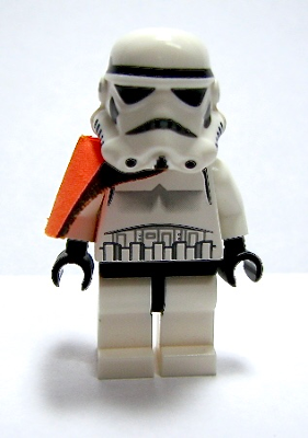 Sandtrooper - Orange Pauldron (Solid), No Survival Backpack, No Dirt Stains, Helmet with Dotted Mouth Pattern and Solid Black Head – СТАР УОРС