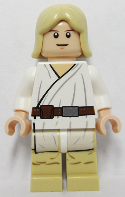 Luke Skywalker - Light Nougat, Long Hair, White Tunic, Tan Legs, White Glints – СТАР УОРС