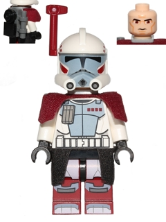 Clone ARC Trooper Hammer, Rancor Battalion (Phase 1) - Dark Red Cloth Pauldron, Black Cloth Kama, Large Eyes – СТАР УОРС