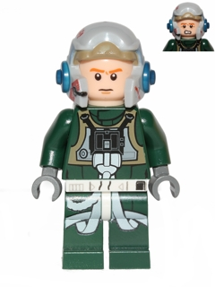 Rebel Pilot A-wing (Open Helmet, Dark Green Jumpsuit, Frown / Scared) (Arvel Crynyd) – СТАР УОРС