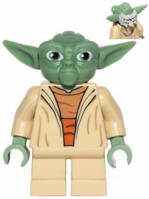 Yoda - Clone Wars, Light Bluish Gray Hair, Torso with Back Print – СТАР УОРС