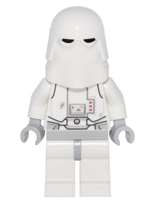 Snowtrooper, Light Bluish Gray Hips, Light Bluish Gray Hands - Backpack attached to Neck Bracket with Plate, Modified w/ Clip Ring – СТАР УОРС