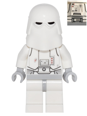 Snowtrooper, Light Bluish Gray Hips, Light Bluish Gray Hands - Backpack Directly Attached to Neck Bracket – СТАР УОРС