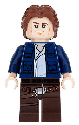 Han Solo, Dark Brown Legs with Holster Pattern, Dark Blue Jacket, Wavy Hair – СТАР УОРС