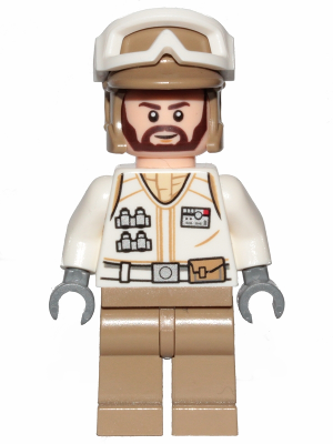 Hoth Rebel Trooper White Uniform, Dark Tan Legs (Brown Angular Beard) – СТАР УОРС