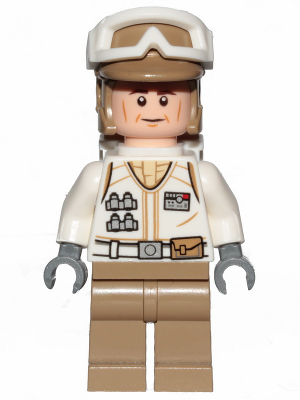 Hoth Rebel Trooper White Uniform, Dark Tan Legs, Backpack (Cheek Lines) – СТАР УОРС